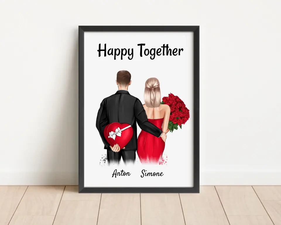 Geschenk Poster personalisiert zum Valentinstag & Jahrestag