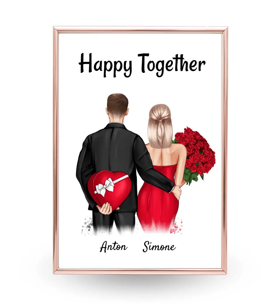 Geschenk Poster personalisiert zum Valentinstag & Jahrestag