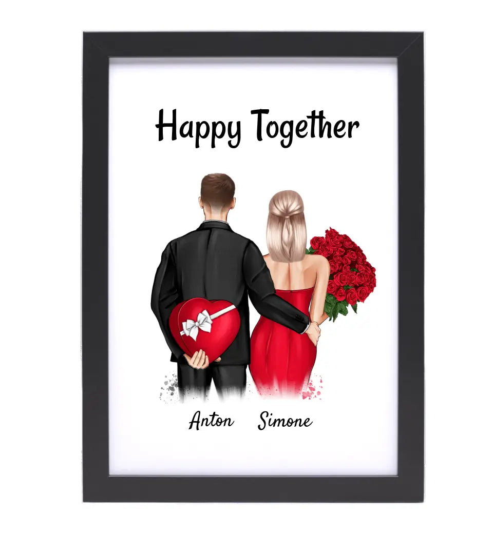 Geschenk Poster personalisiert zum Valentinstag & Jahrestag