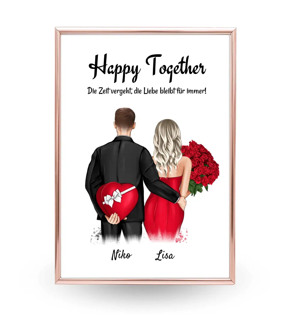 Hochzeitstag Bild Geschenk personalisiert für Mann & Frau