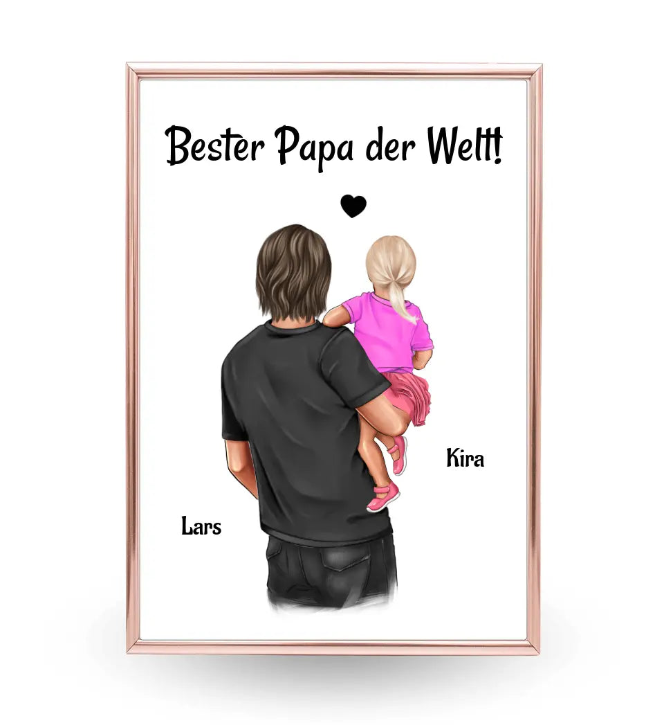 Vater kleine Tochter Bild personalisiert Geschenk für Papa