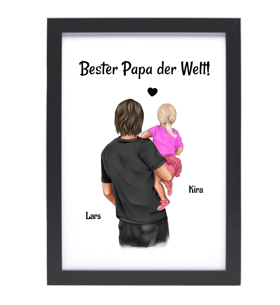 Vater kleine Tochter Bild personalisiert Geschenk für Papa