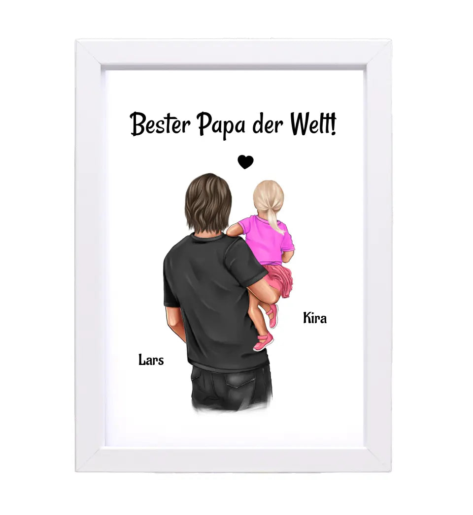 Vater kleine Tochter Bild personalisiert Geschenk für Papa