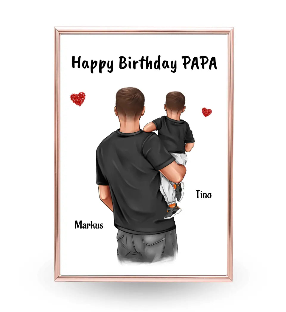 Papa kleiner Sohn Geburtstag Geschenk Bild