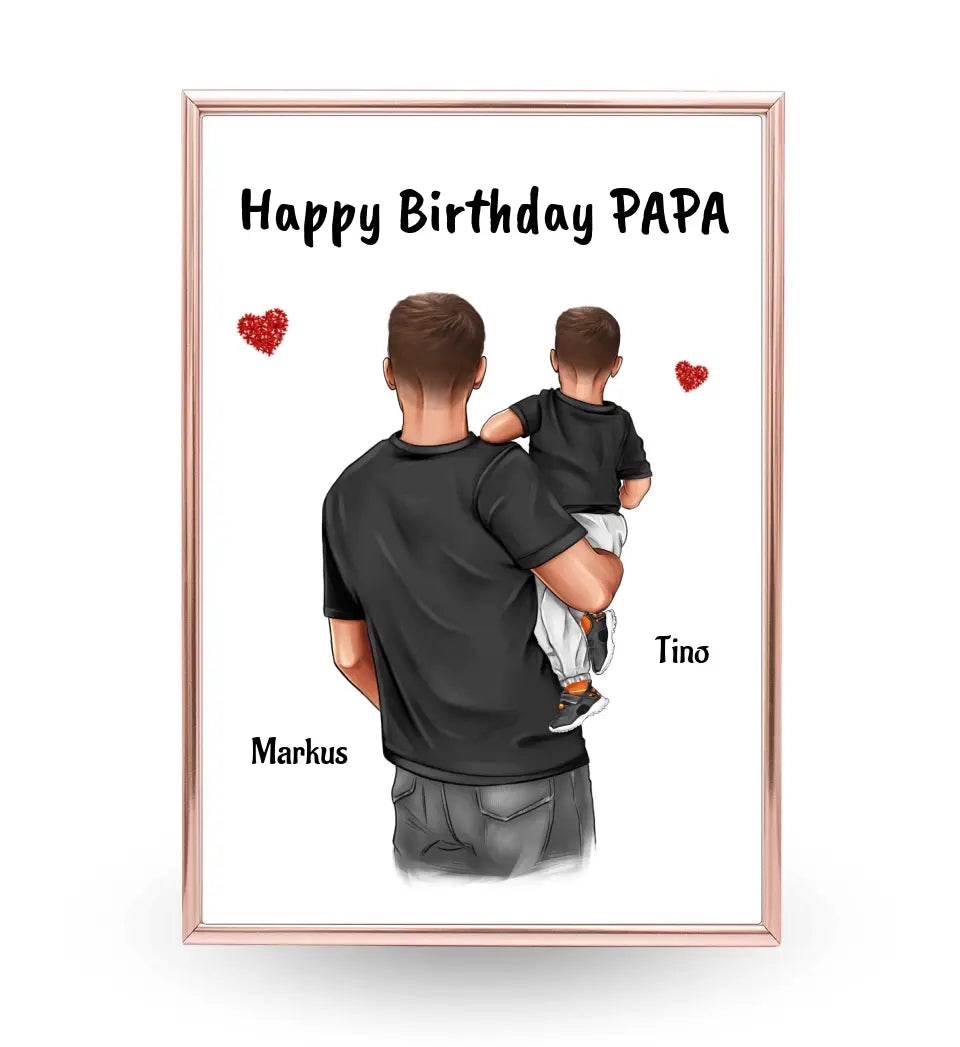 Papa kleiner Sohn Geburtstag Geschenk Bild