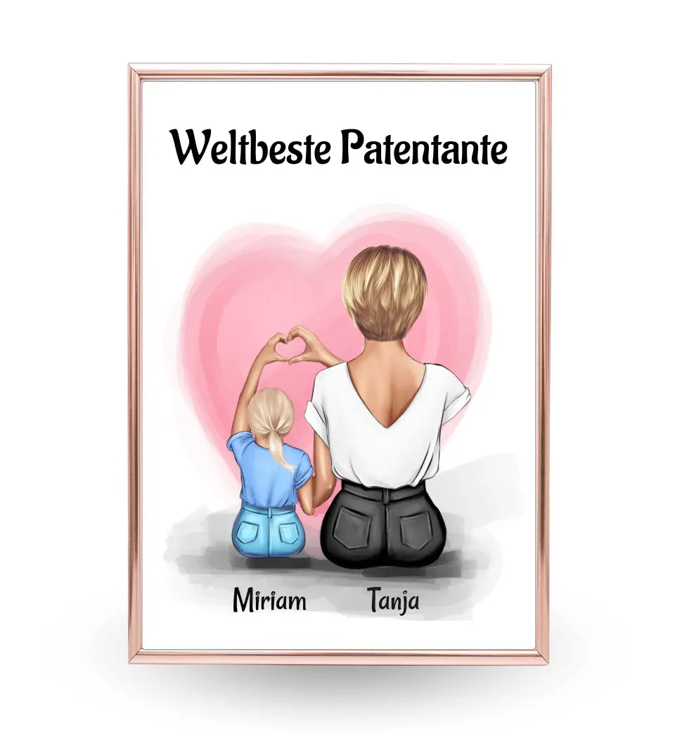 Patentante Geschenk Bild mit Patenkind Mädchen