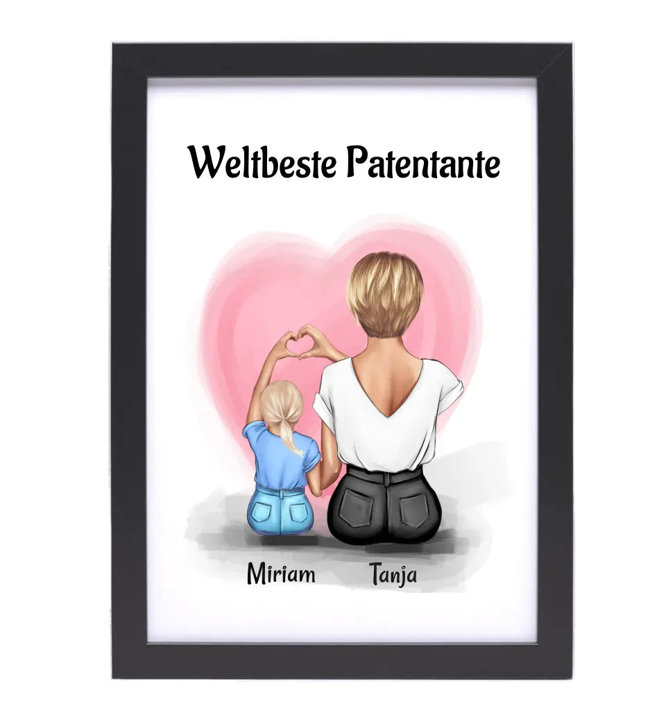 Patentante Geschenk Bild mit Patenkind Mädchen