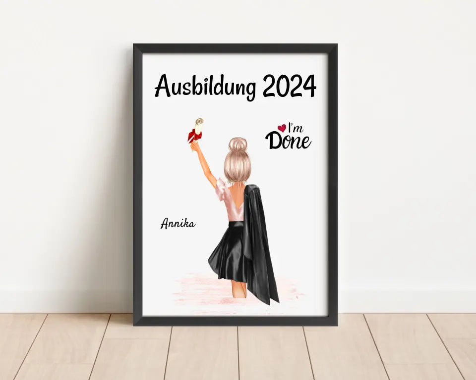 Mädchen Ausbildung Abschlussgeschenk Bild personalisiert