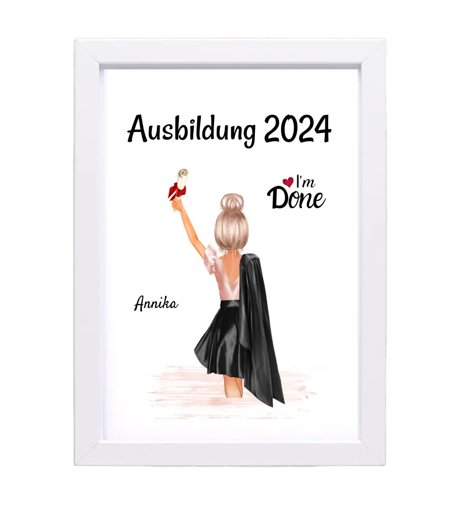 Mädchen Ausbildung Abschlussgeschenk Bild personalisiert