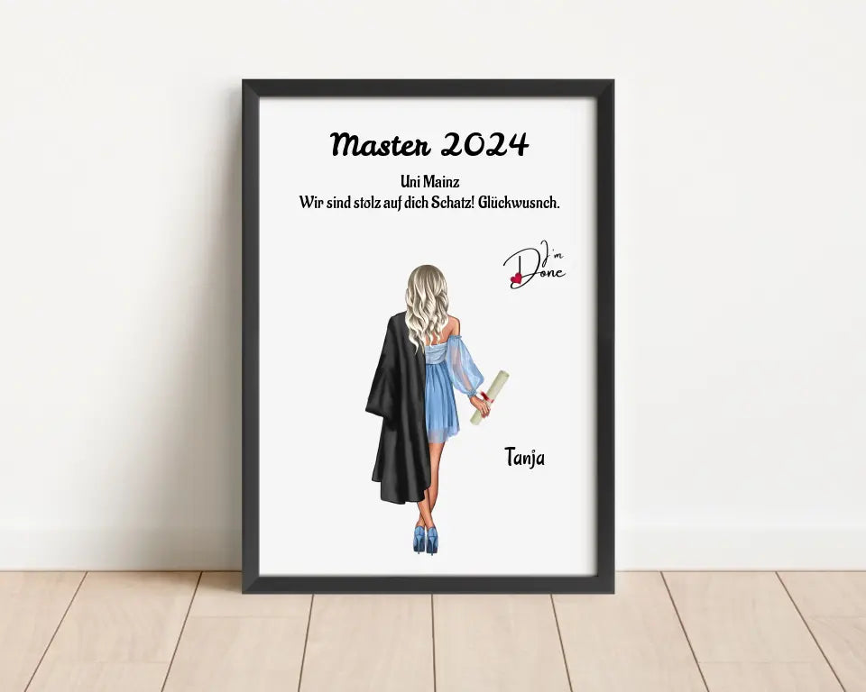 Mädchen Master Abschluss Geschenk Poster