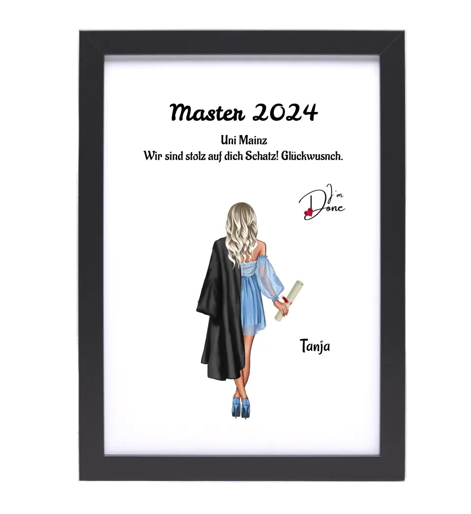 Mädchen Master Abschluss Geschenk Poster