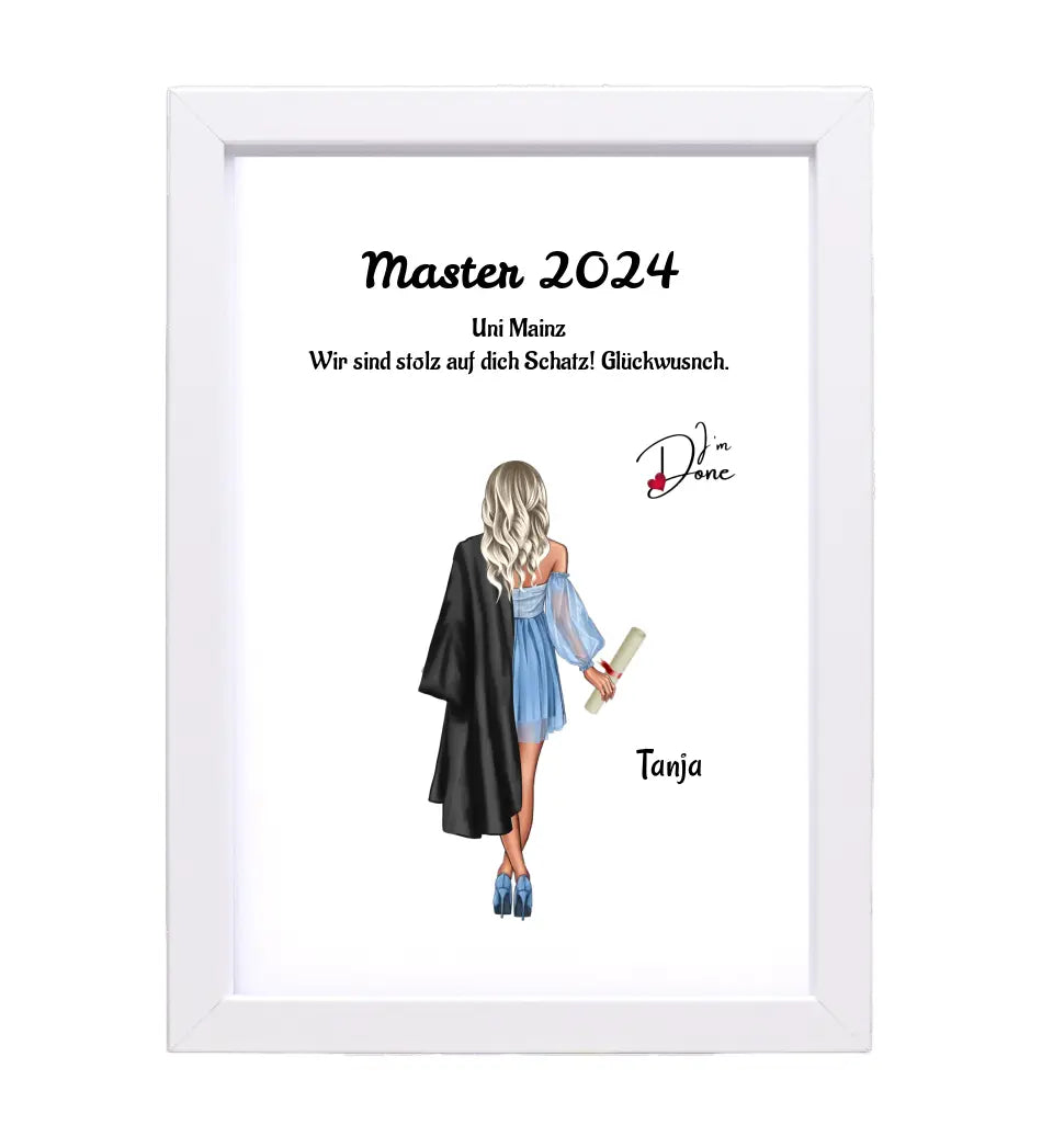 Mädchen Master Abschluss Geschenk Poster