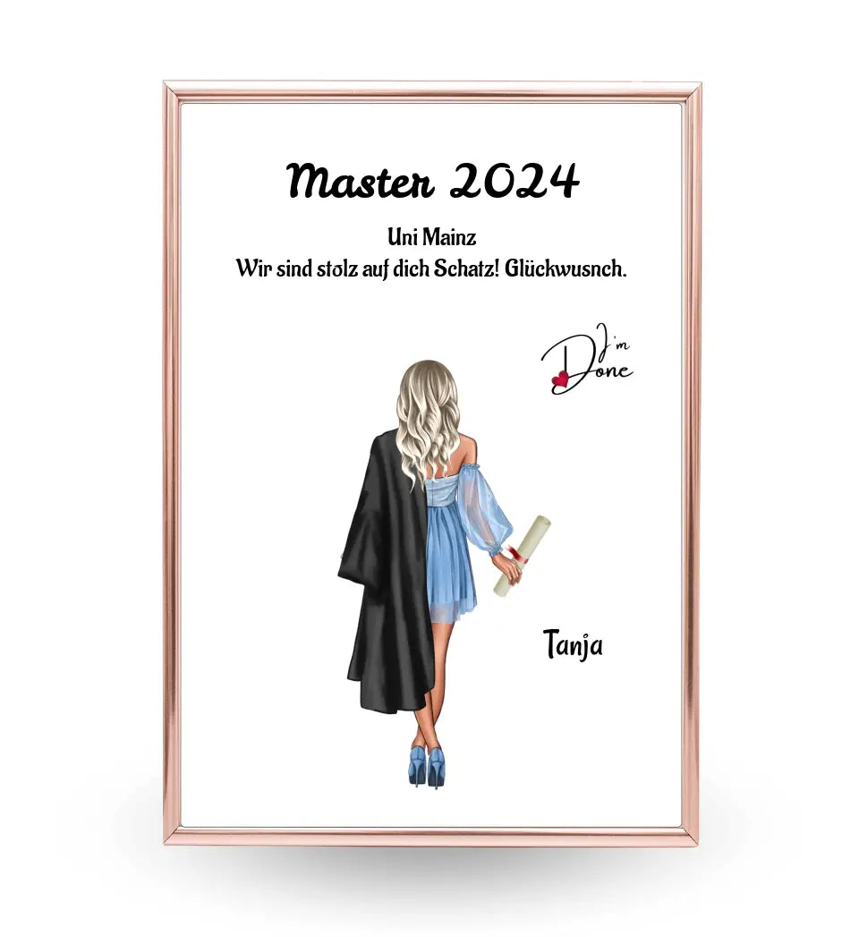 Mädchen Master Abschluss Geschenk Poster