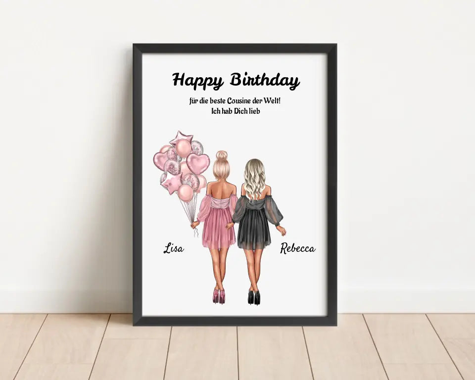 Geschenk für Cousine Poster personalisiert