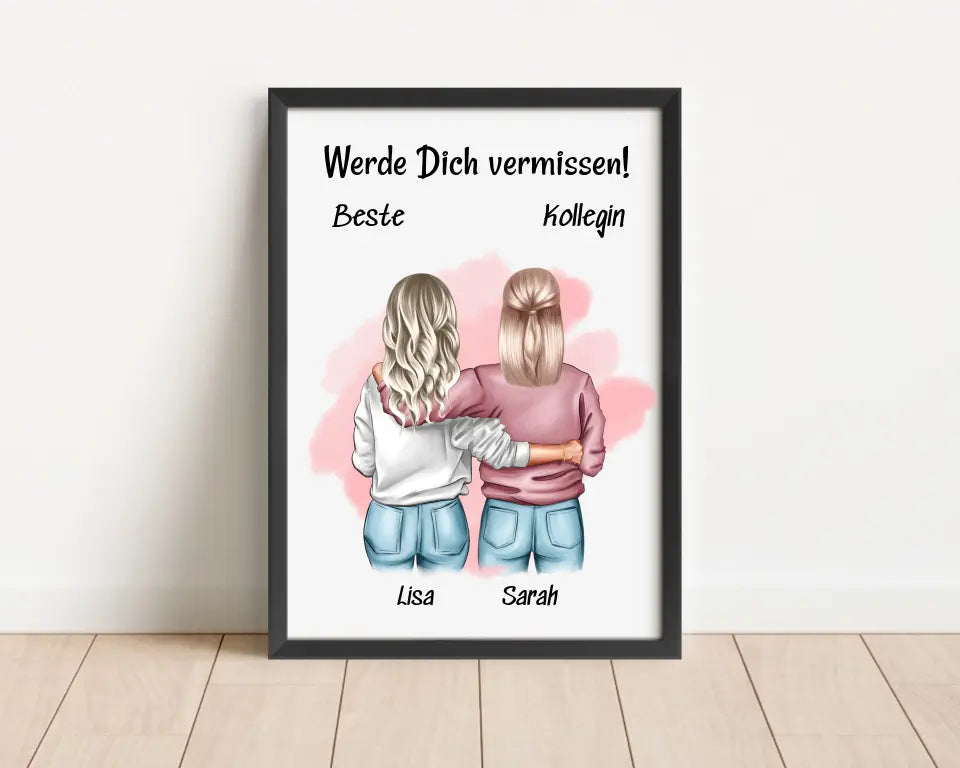 Lieblingskollegin Abschied Geschenk Bild personalisiert