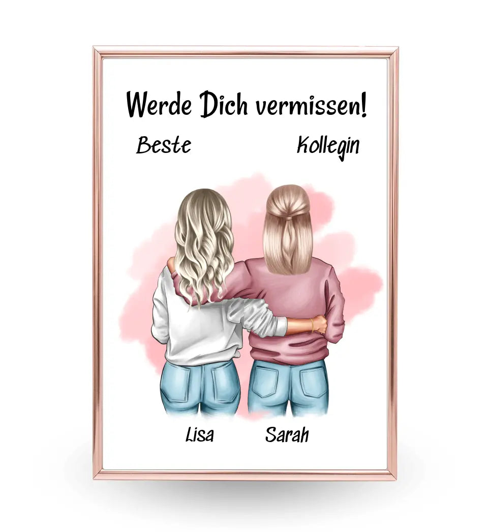 Lieblingskollegin Abschied Geschenk Bild personalisiert