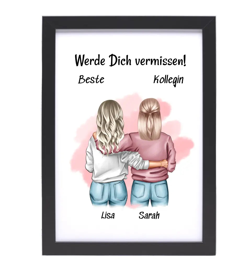 Lieblingskollegin Abschied Geschenk Bild personalisiert