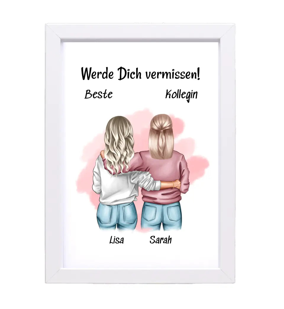 Lieblingskollegin Abschied Geschenk Bild personalisiert