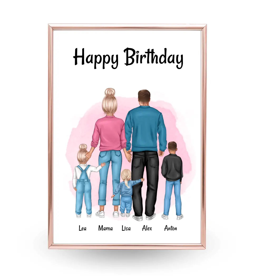 Papa Geburtstagsgeschenk Familie Bild personalisiert