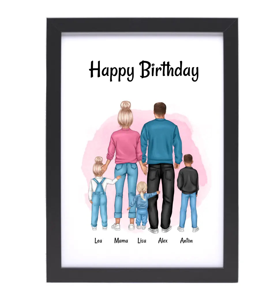 Papa Geburtstagsgeschenk Familie Bild personalisiert