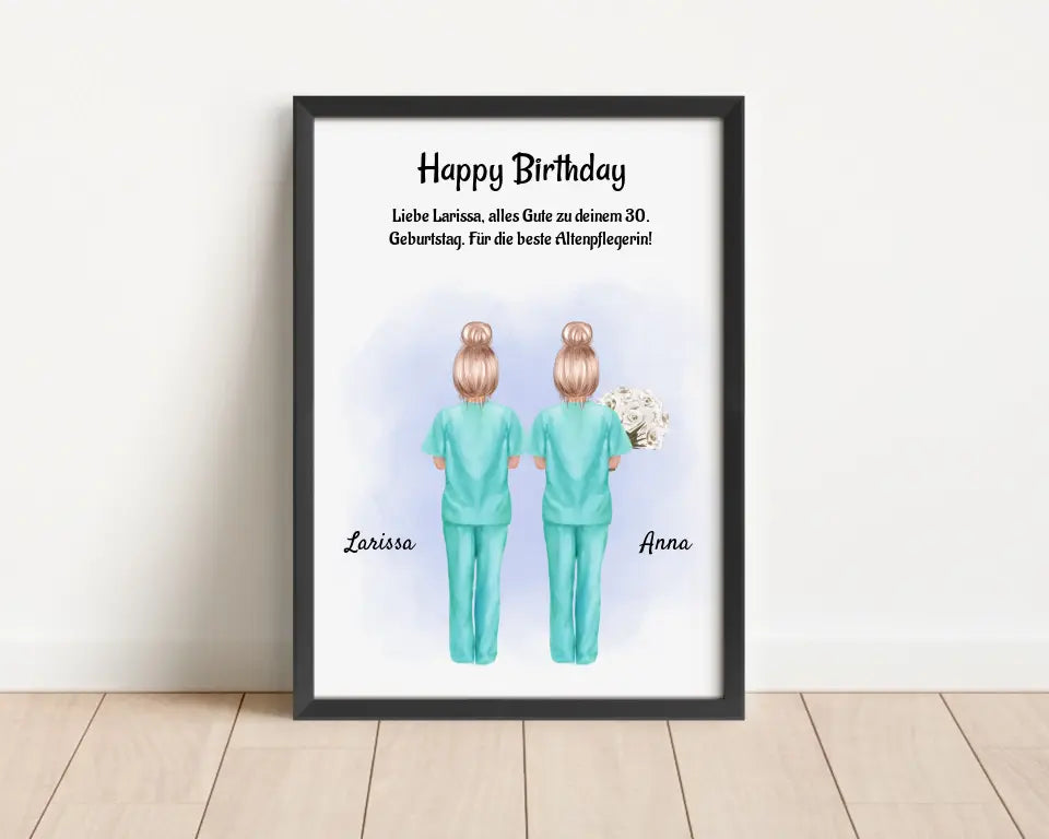 Krankenschwester Geburtstag Geschenk Bild personalisiert