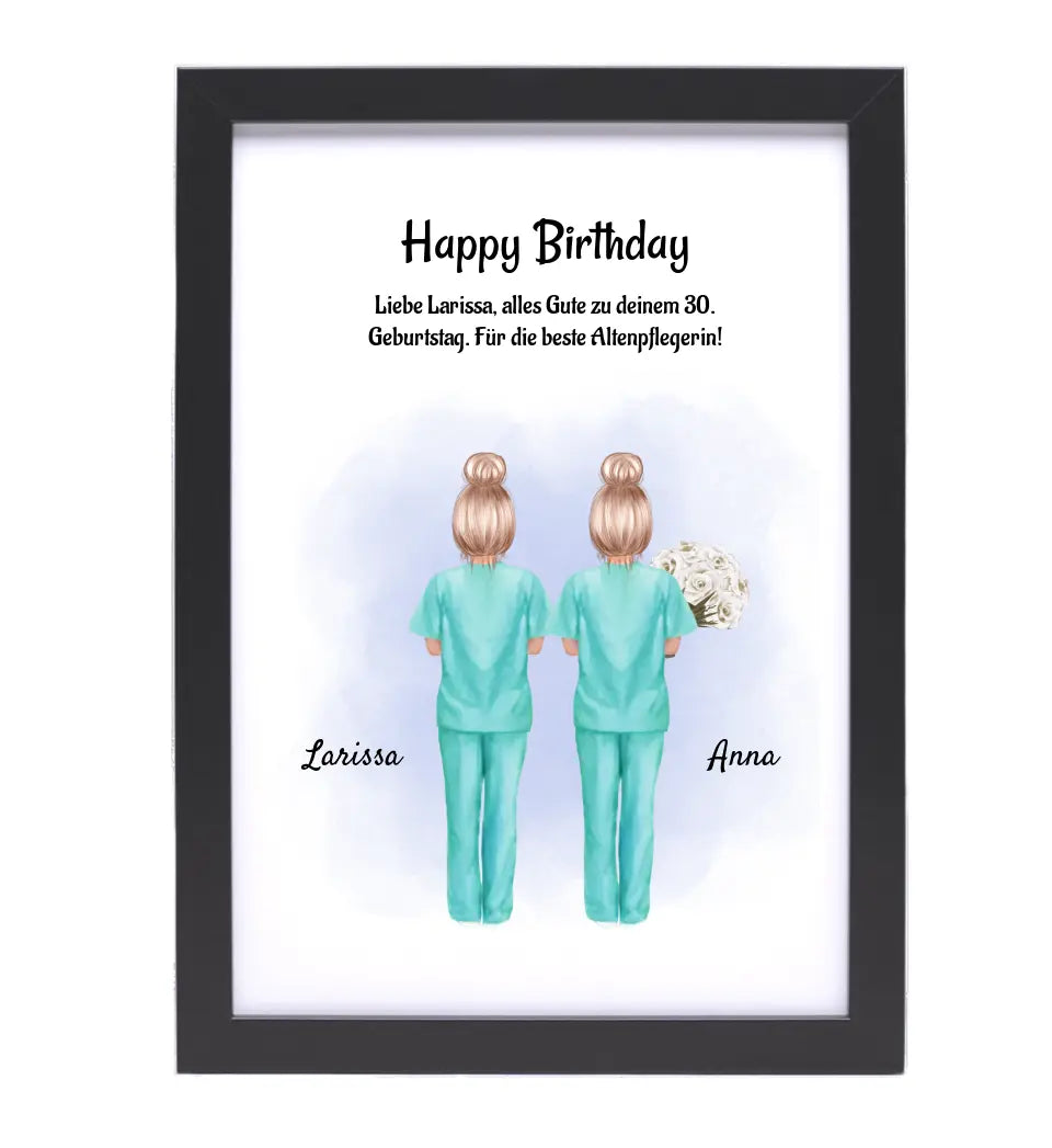 Krankenschwester Geburtstag Geschenk Bild personalisiert