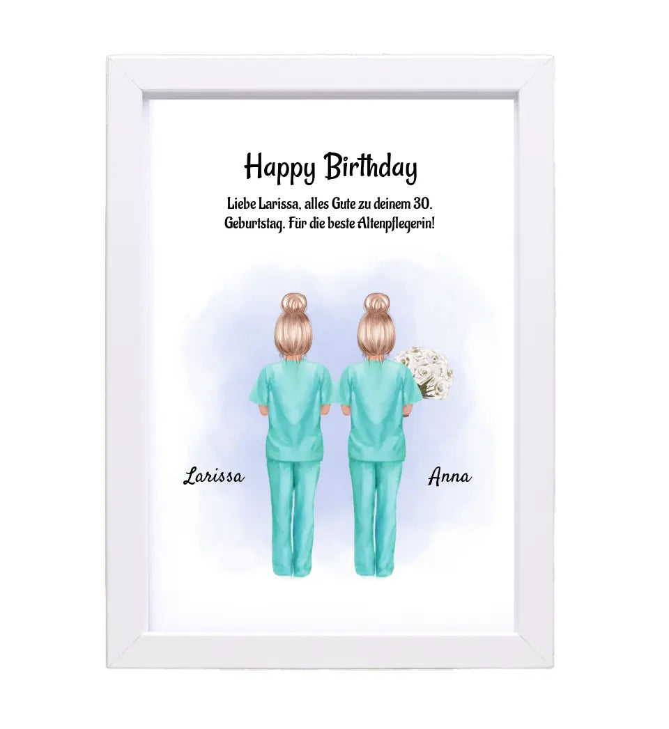 Krankenschwester Geburtstag Geschenk Bild personalisiert