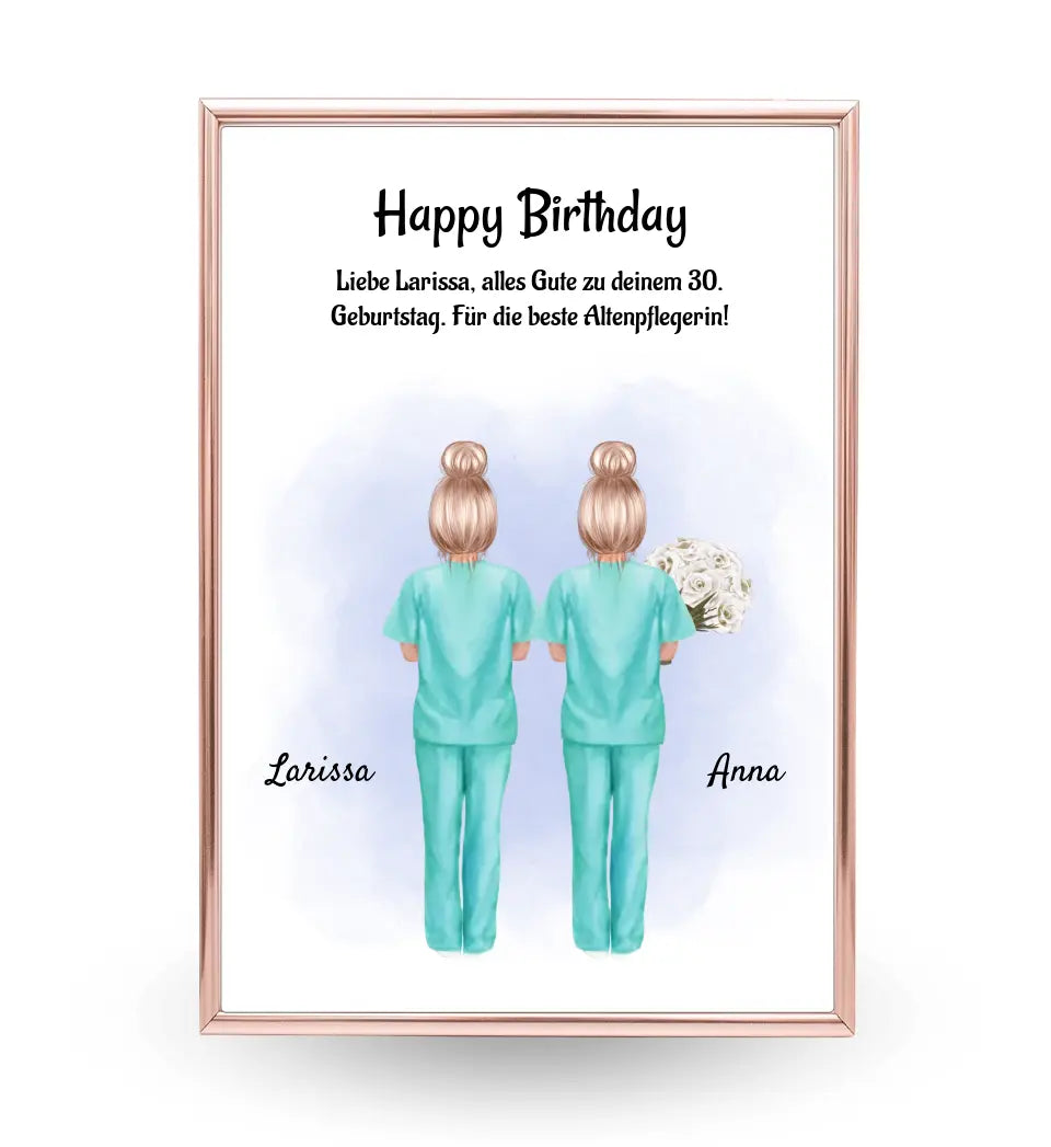 Krankenschwester Geburtstag Geschenk Bild personalisiert