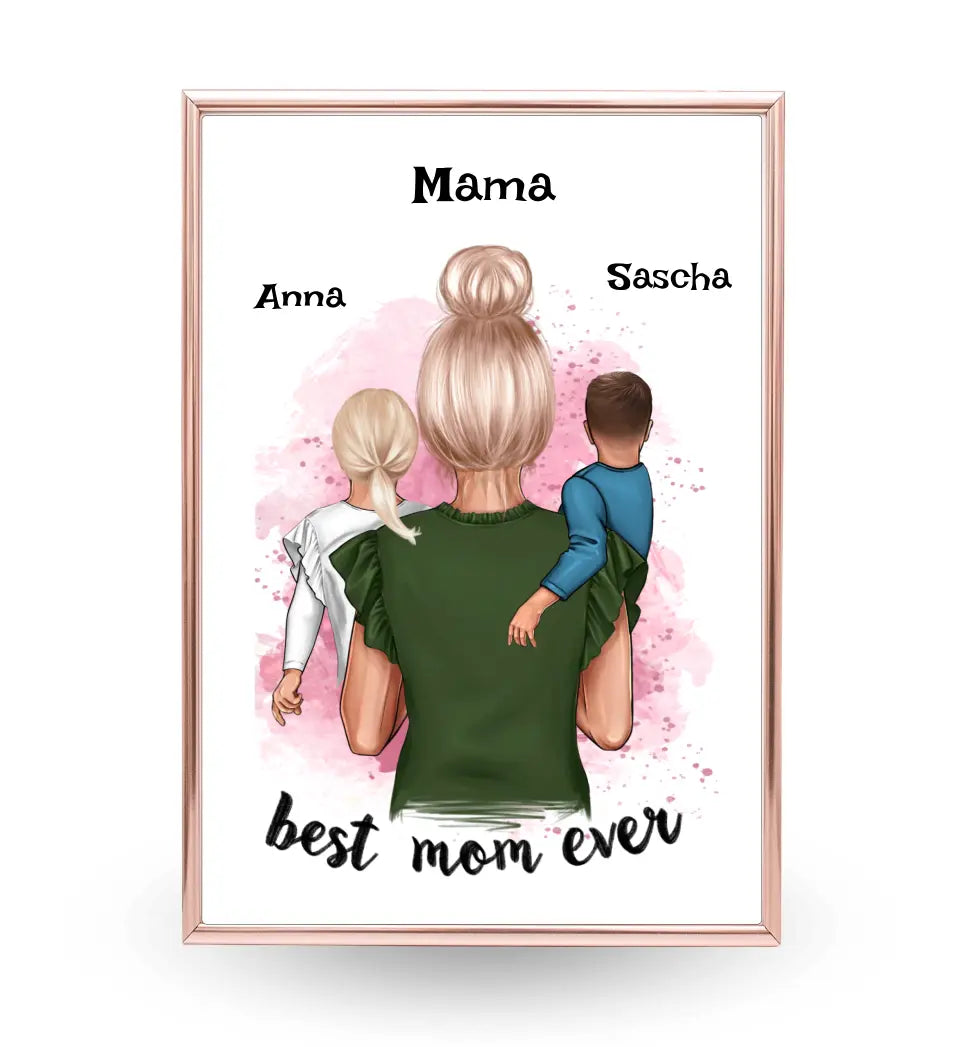 Mama Kinder Bild Geschenk personalisieren