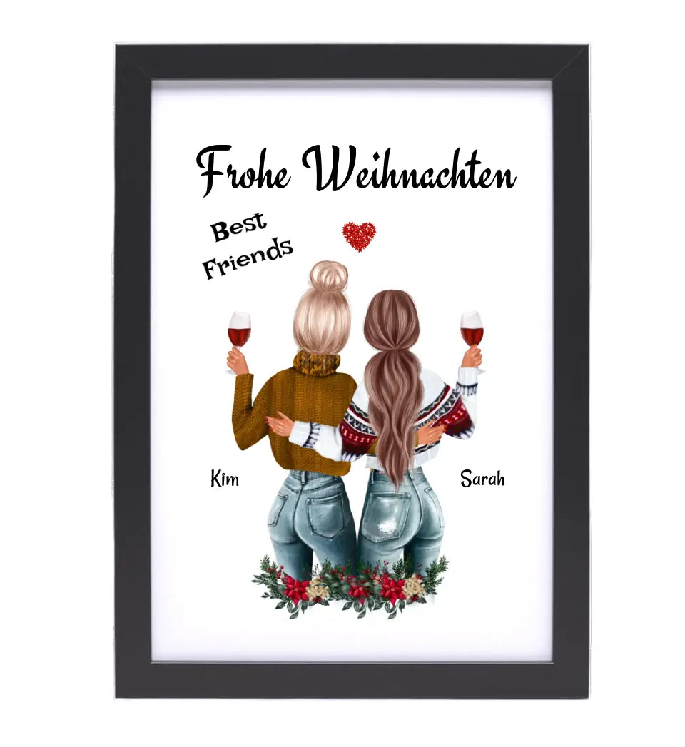 Beste Freundin Poster Weihnachtsgeschenk