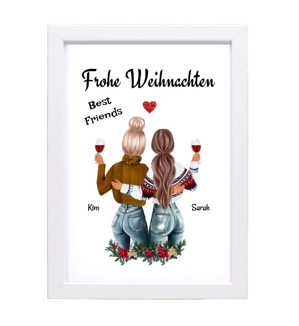 Beste Freundin Poster Weihnachtsgeschenk