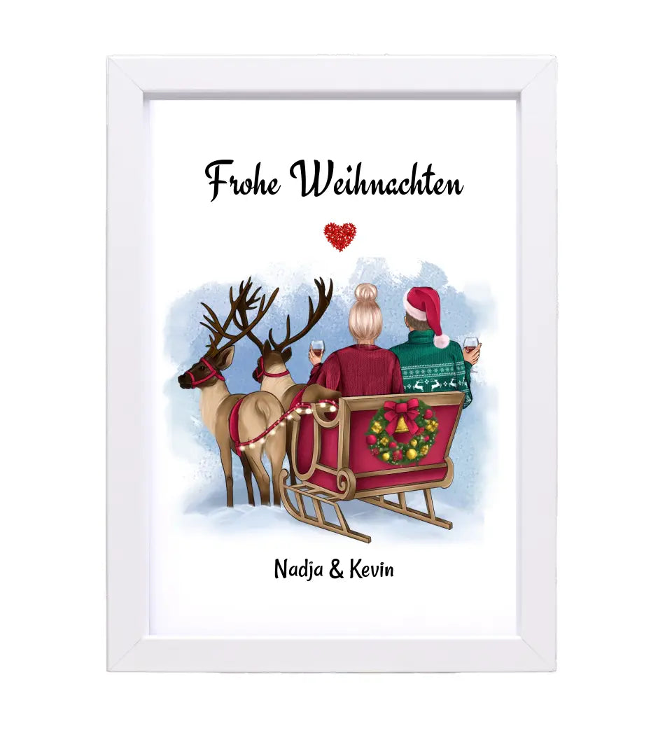 Paar Poster Weihnachtsgeschenk personalisiert