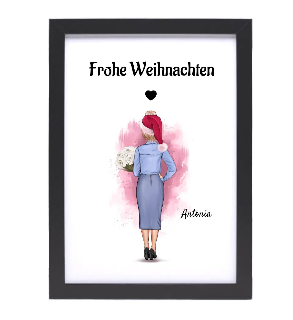 Personalisiertes Bild Weihnachtsgeschenk Chefin