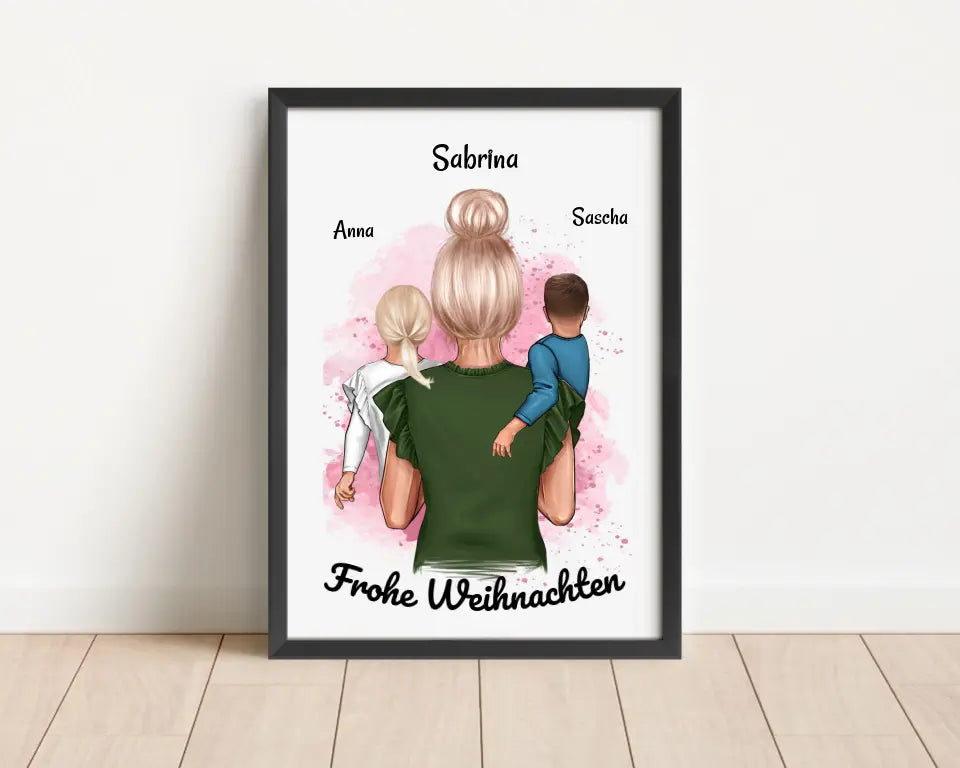 Personalisiertes Patentante Poster Geschenk Weihnachten