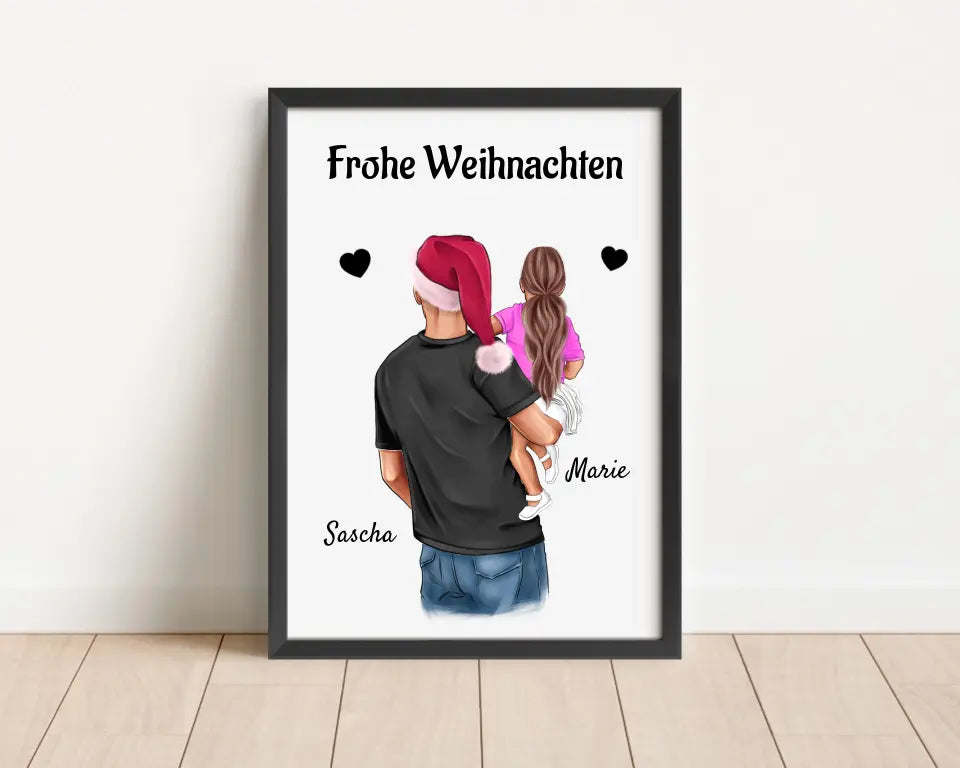 Patenonkel von Mädchen Poster Weihnachtsgeschenk personalisiert