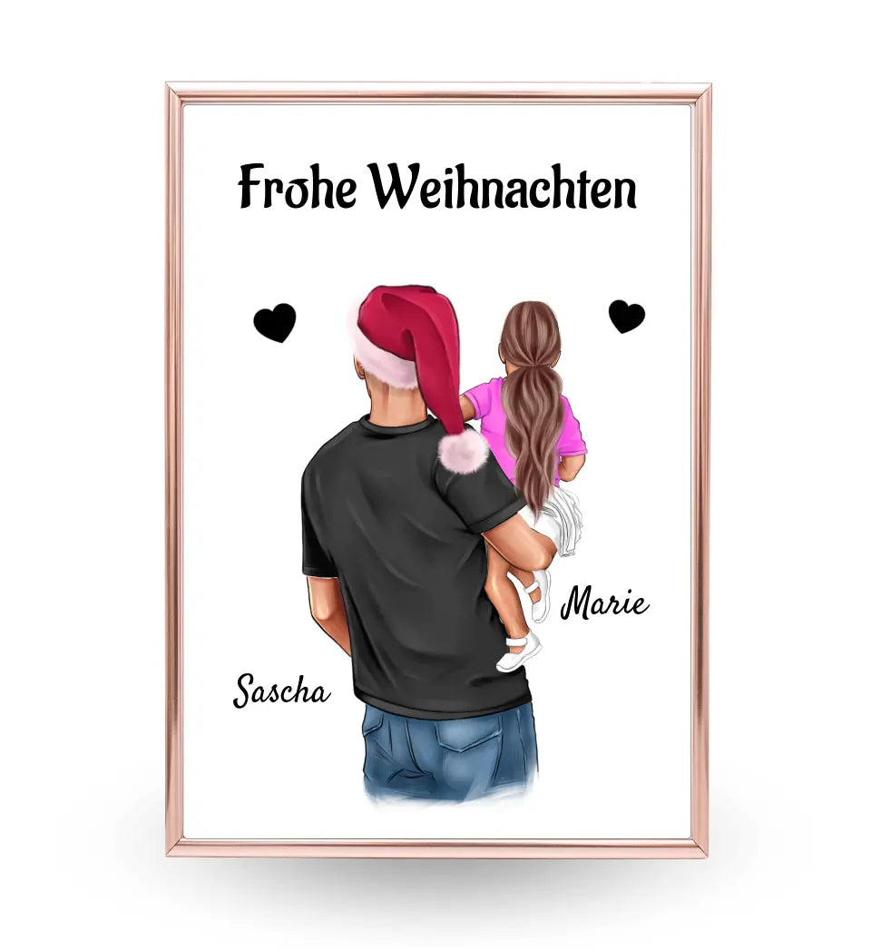 Patenonkel von Mädchen Poster Weihnachtsgeschenk personalisiert