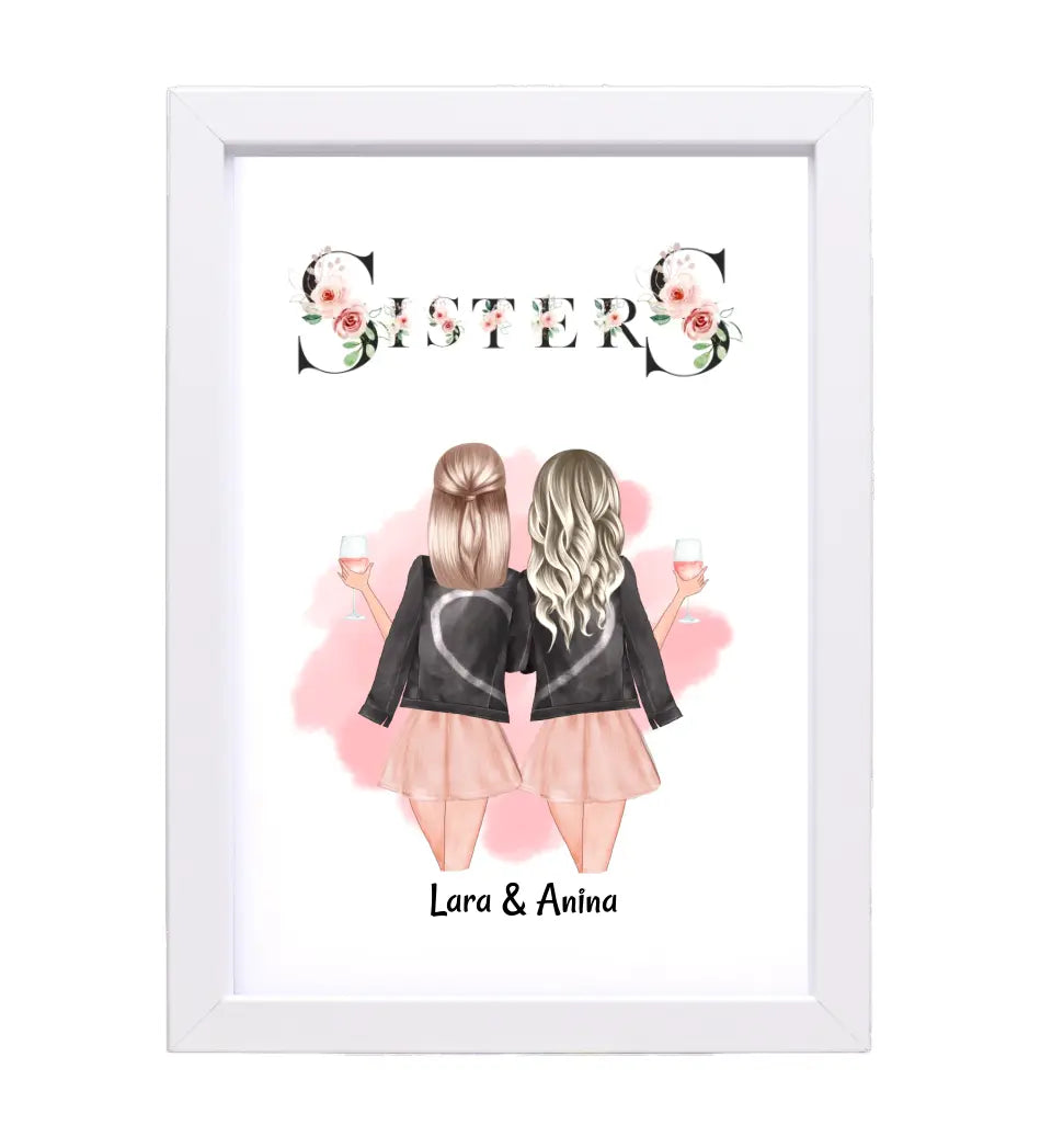 Sisters Poster Weihnachtsgeschenk individualisiert