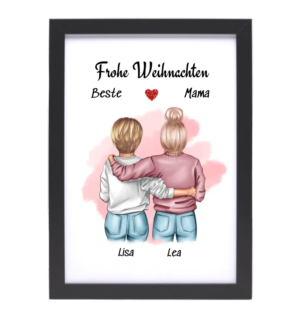 Weihnachtsgeschenk Mutter Tochter Posterdruck