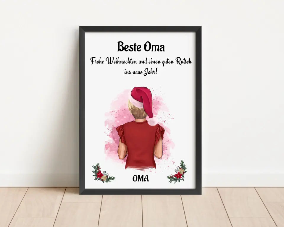 Oma Weihnachtsgeschenk Bild personalisiert