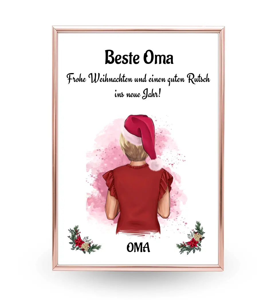 Oma Weihnachtsgeschenk Bild personalisiert