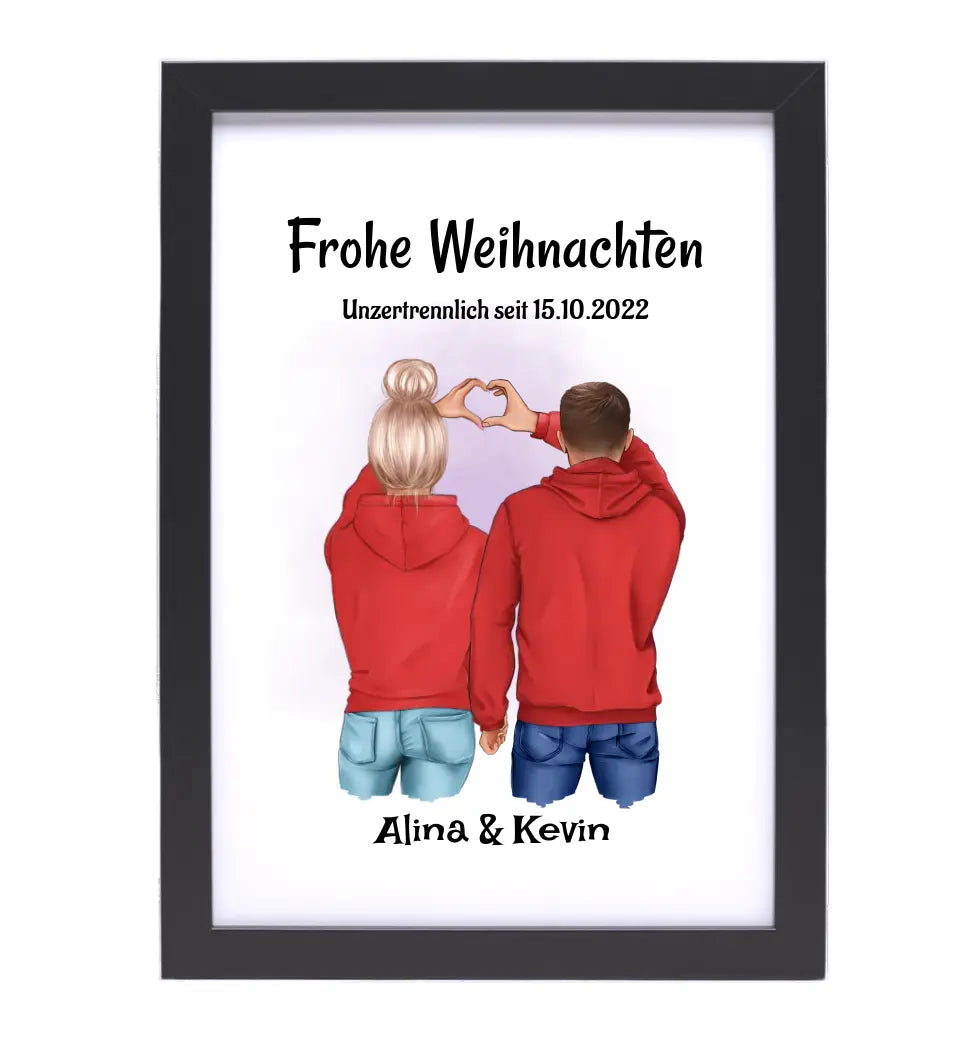 Weihnachtsgeschenk Paar Poster personalisiert