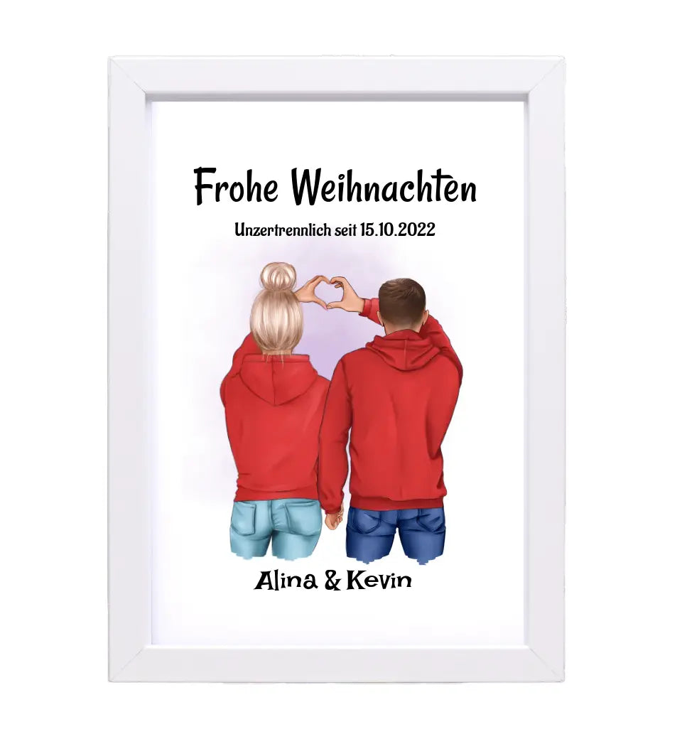 Weihnachtsgeschenk Paar Poster personalisiert