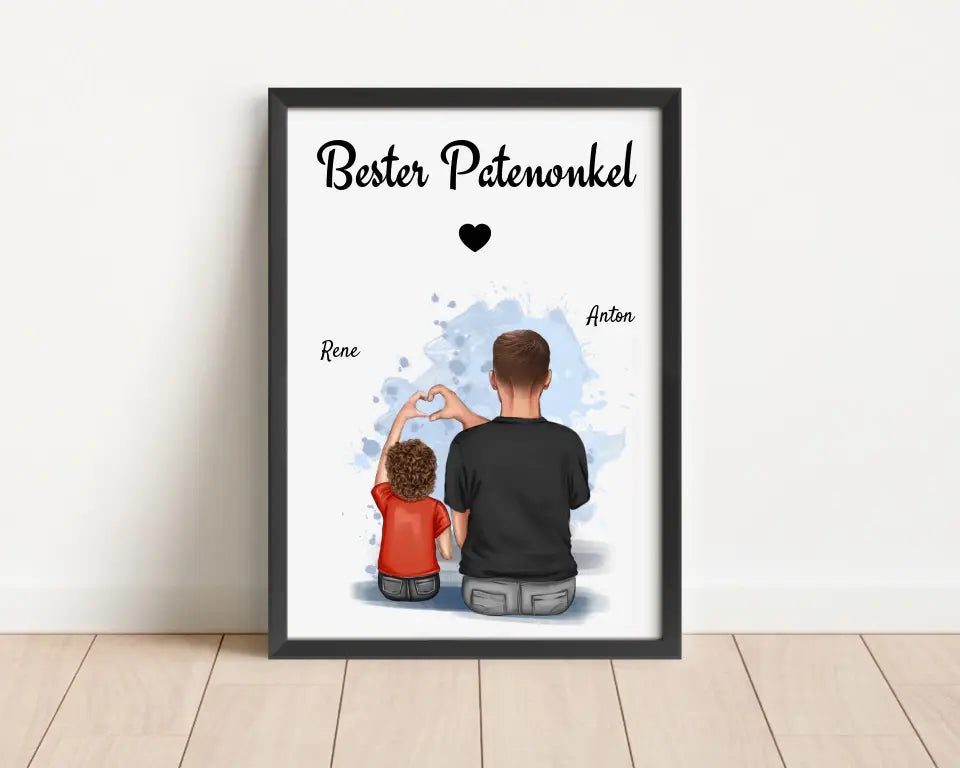 Geschenk Poster für Patenonkel von Patenkind Junge