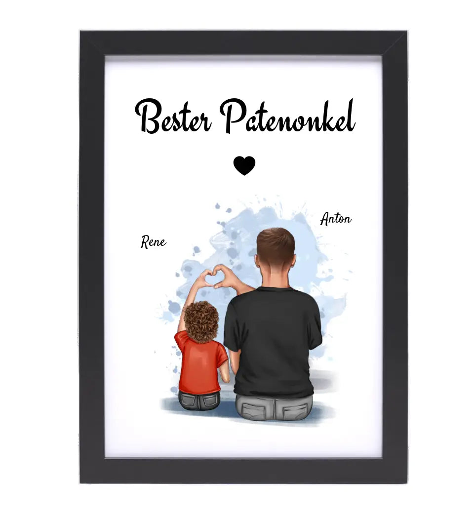 Geschenk Poster für Patenonkel von Patenkind Junge