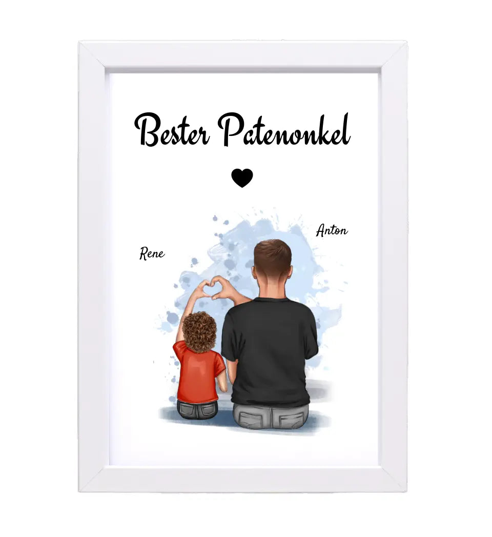 Geschenk Poster für Patenonkel von Patenkind Junge