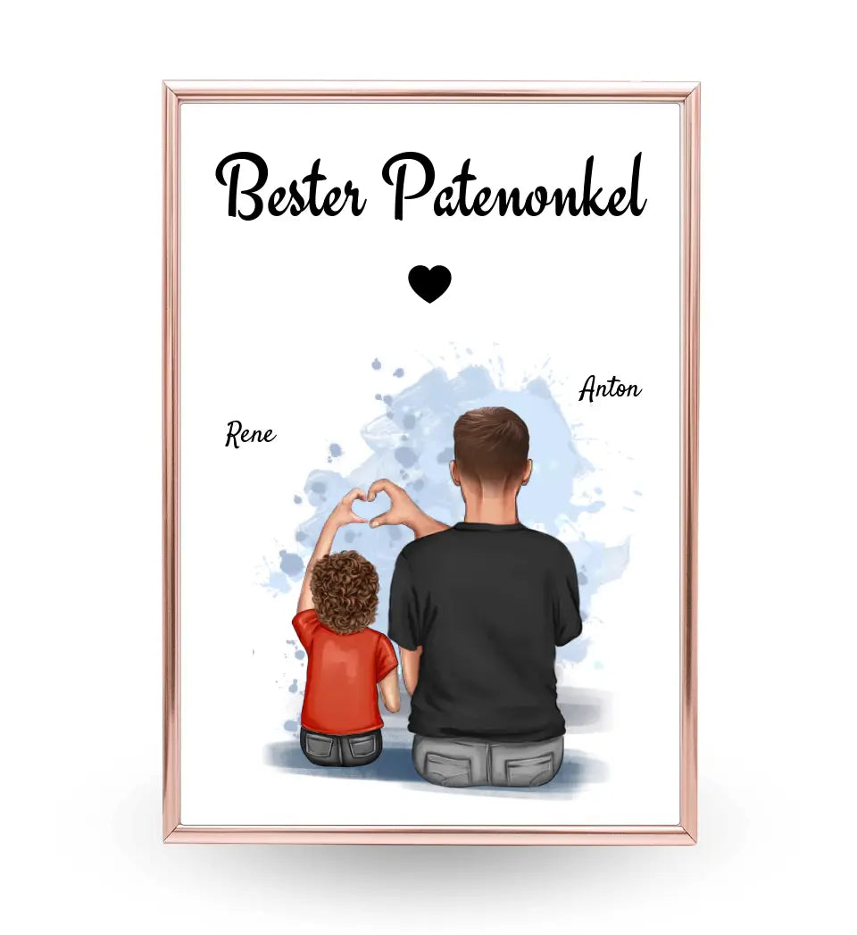 Geschenk Poster für Patenonkel von Patenkind Junge