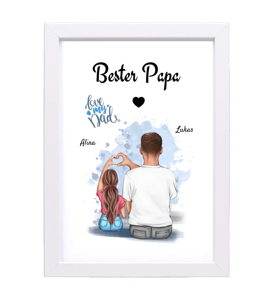 Papa Tochter Poster Geschenk personalisieren