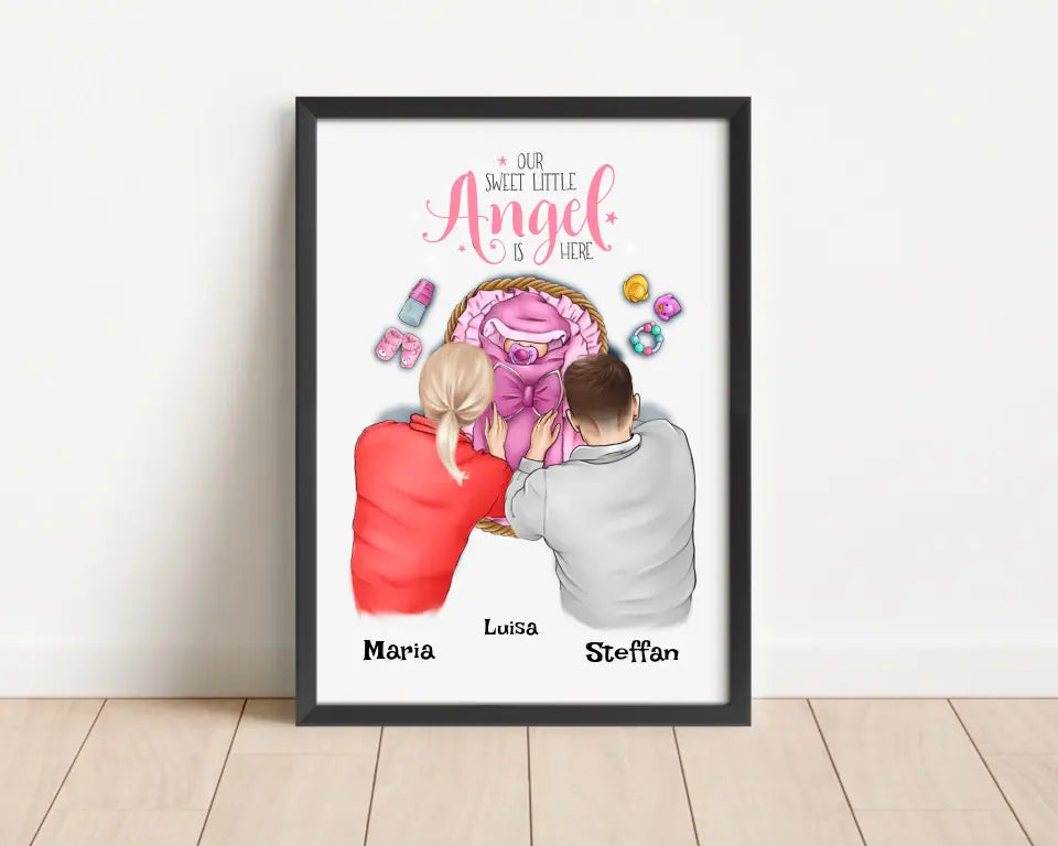 Baby Mädchen Geburt Poster Geschenk personalisiert