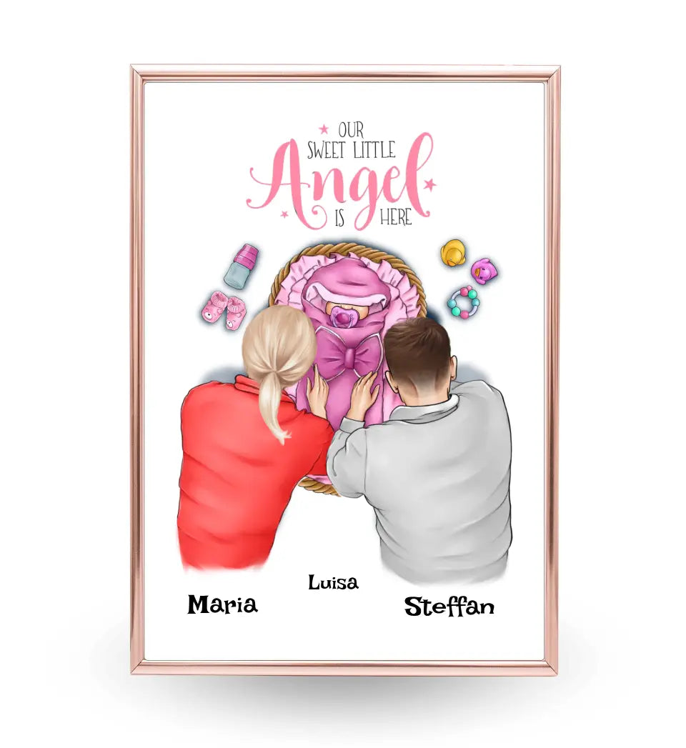 Baby Mädchen Geburt Poster Geschenk personalisiert