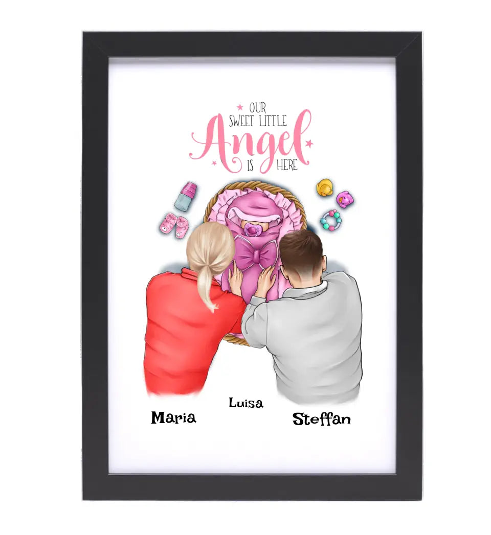 Baby Mädchen Geburt Poster Geschenk personalisiert